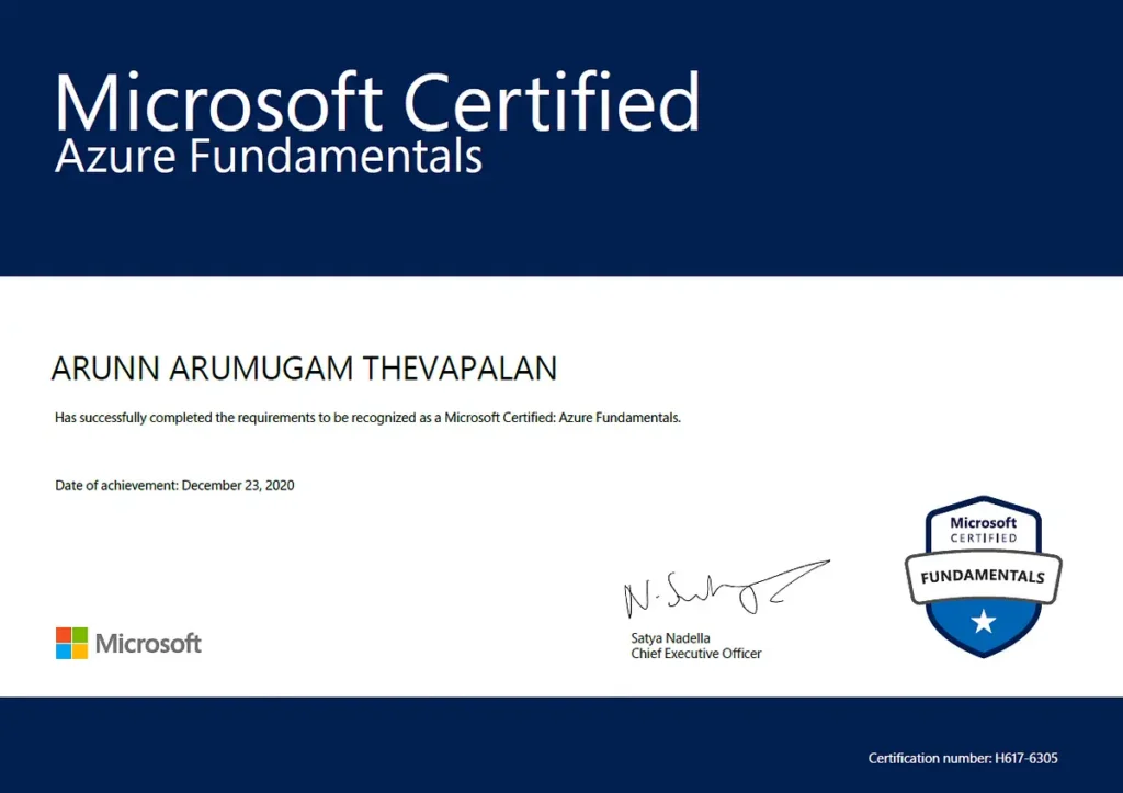 Microsoft Certified: Azure Fundamentals Certifications