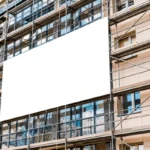 blank white advertisement hanging on 600nw 2314950541