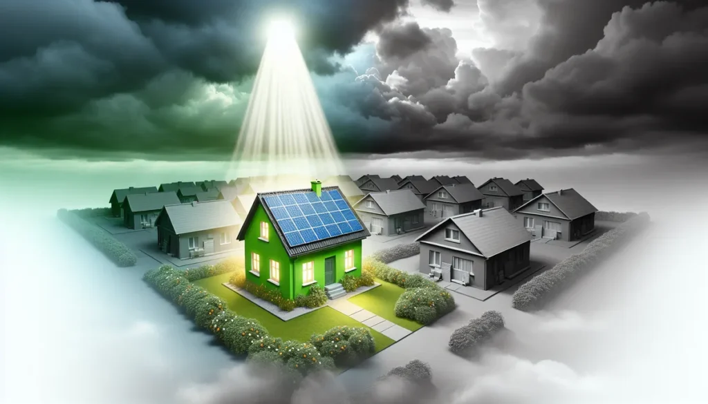 eco home surrounded by inefficient homes 2