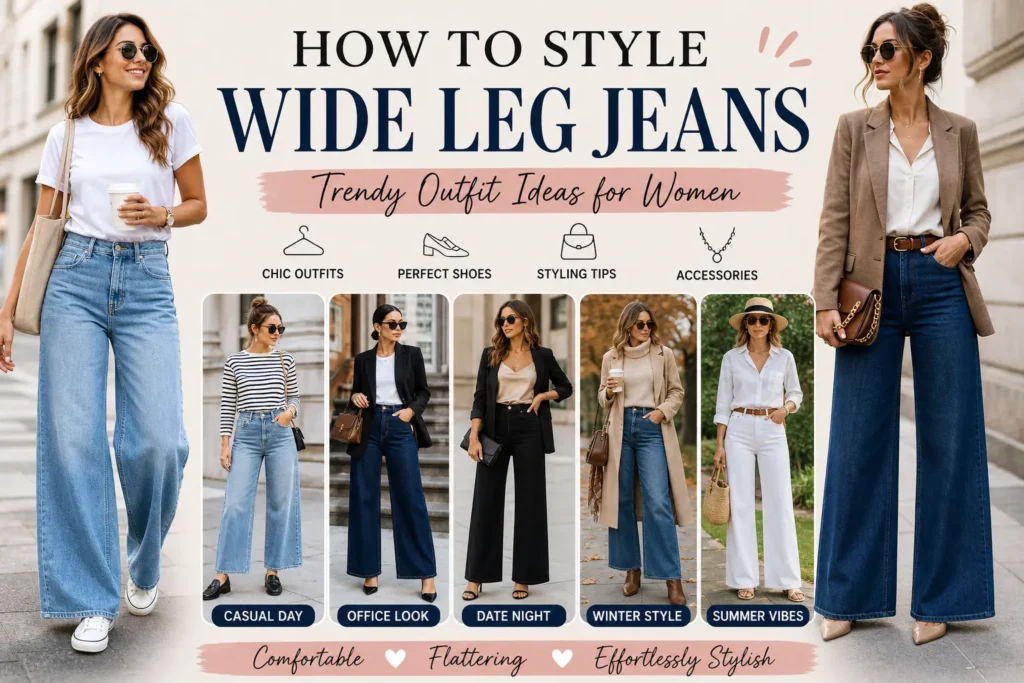 How to Style Wide Leg Jeans: Easy Outfit Ideas Guide 89 How to Style Wide Leg Jeans
