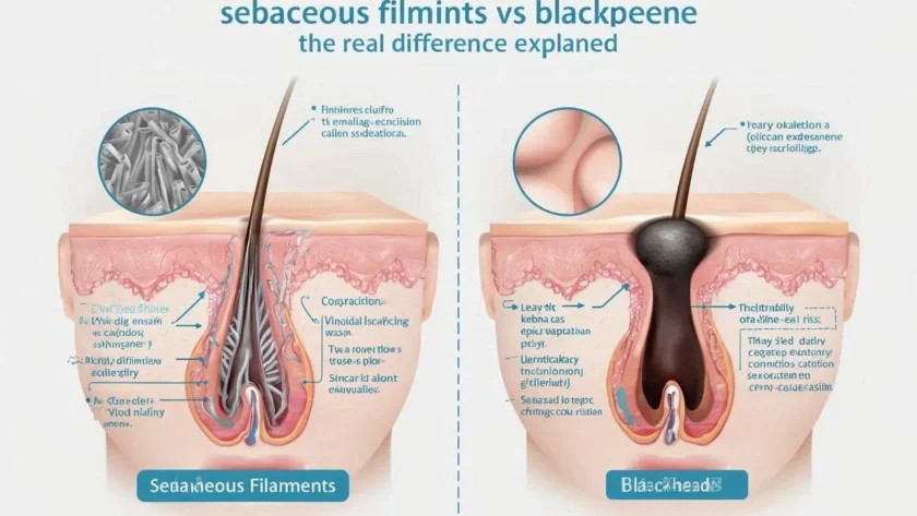 Sebaceous Filaments vs Blackheads