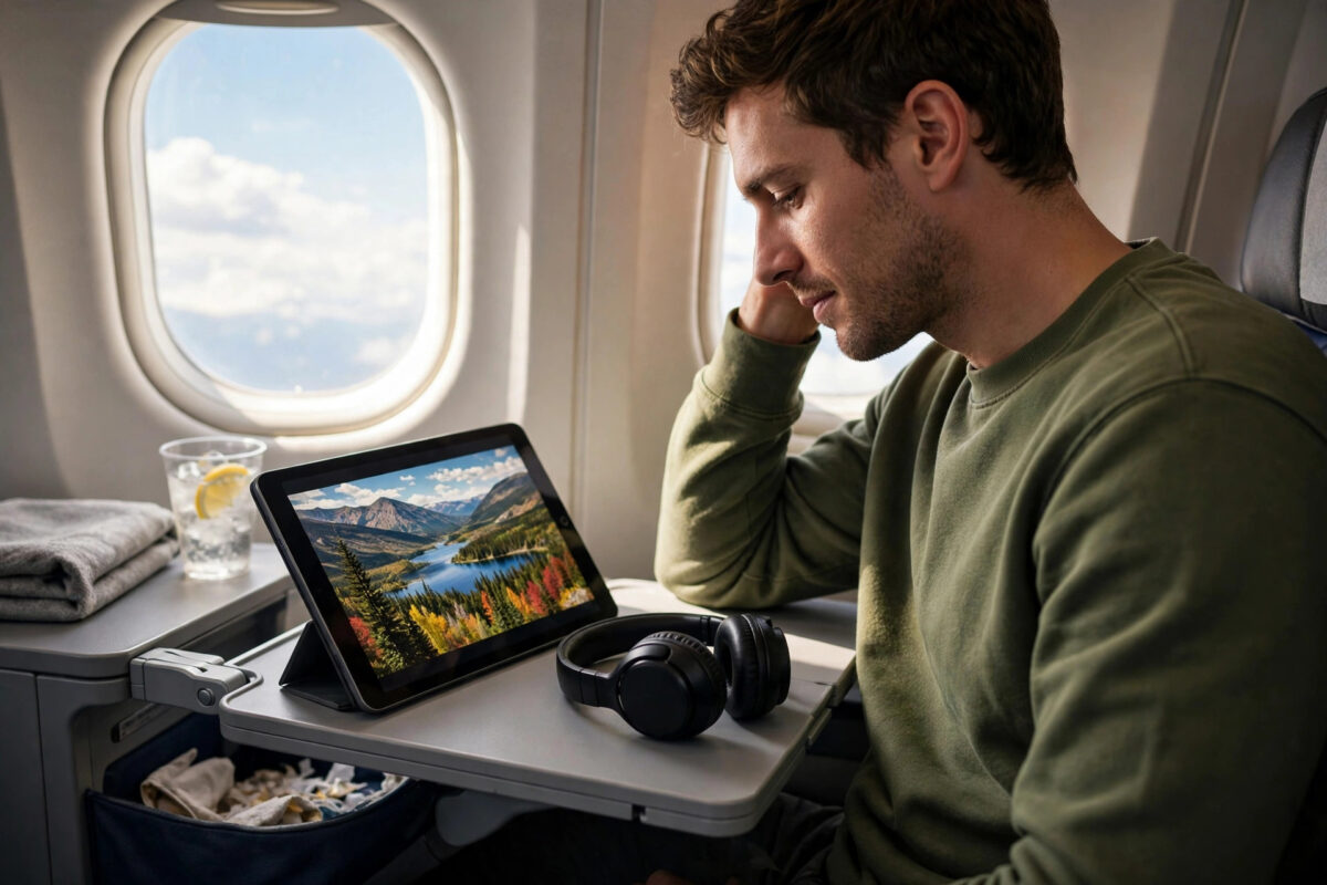 How do I download Netflix shows onto a tablet for offline trips