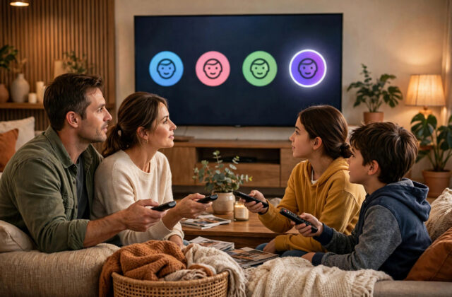 How do I manage Netflix profiles and PINs on a shared TV?