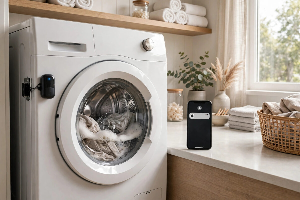 How to Use a Vibration Sensor on a Washer to Get an Alert When Laundry Is Done